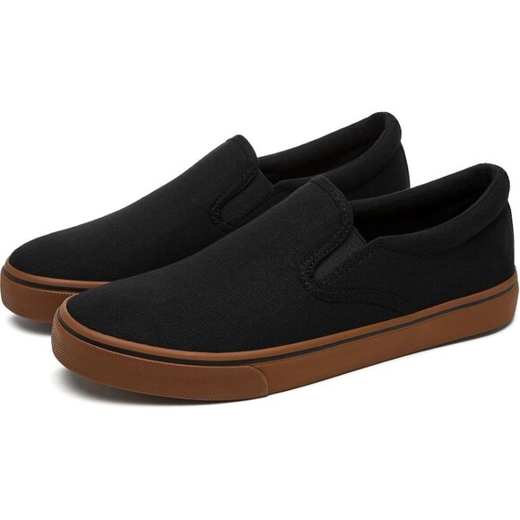 〽️Closed Toe Loafers Sneakers Men\'s Black Brown Canvas Slip On Lightweight main image 4